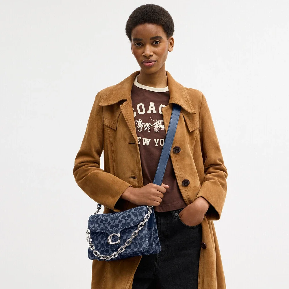 Coach Outlet Chain Tabby Shoulder Bag In Signature Denim